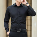 Neue Plus Größe Männer Einfarbig Business Hemd Mode Klassische Grundlegende Beiläufige Dünne Weiße Langarm-shirt Marke Kleidung