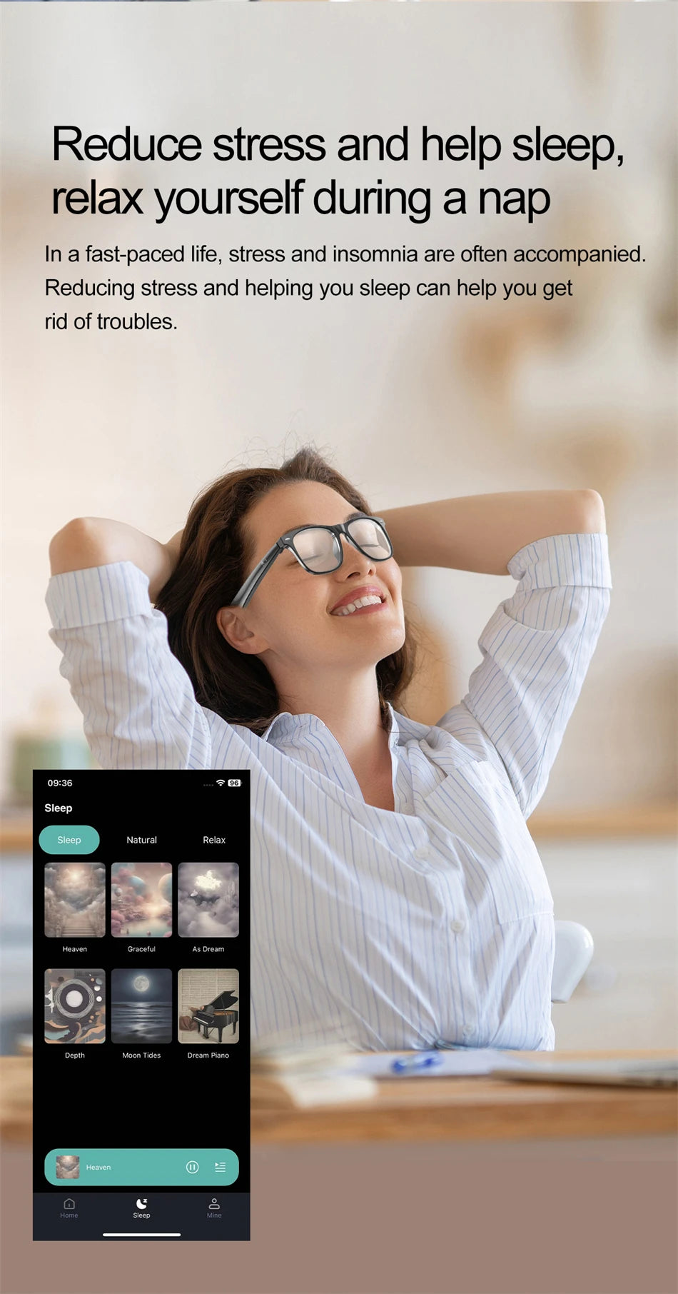 AI Intelligent Translation Glasses 163 Online Language AI Automatic Dialogue Translation Bluetooth Translation Glasses Men Women
