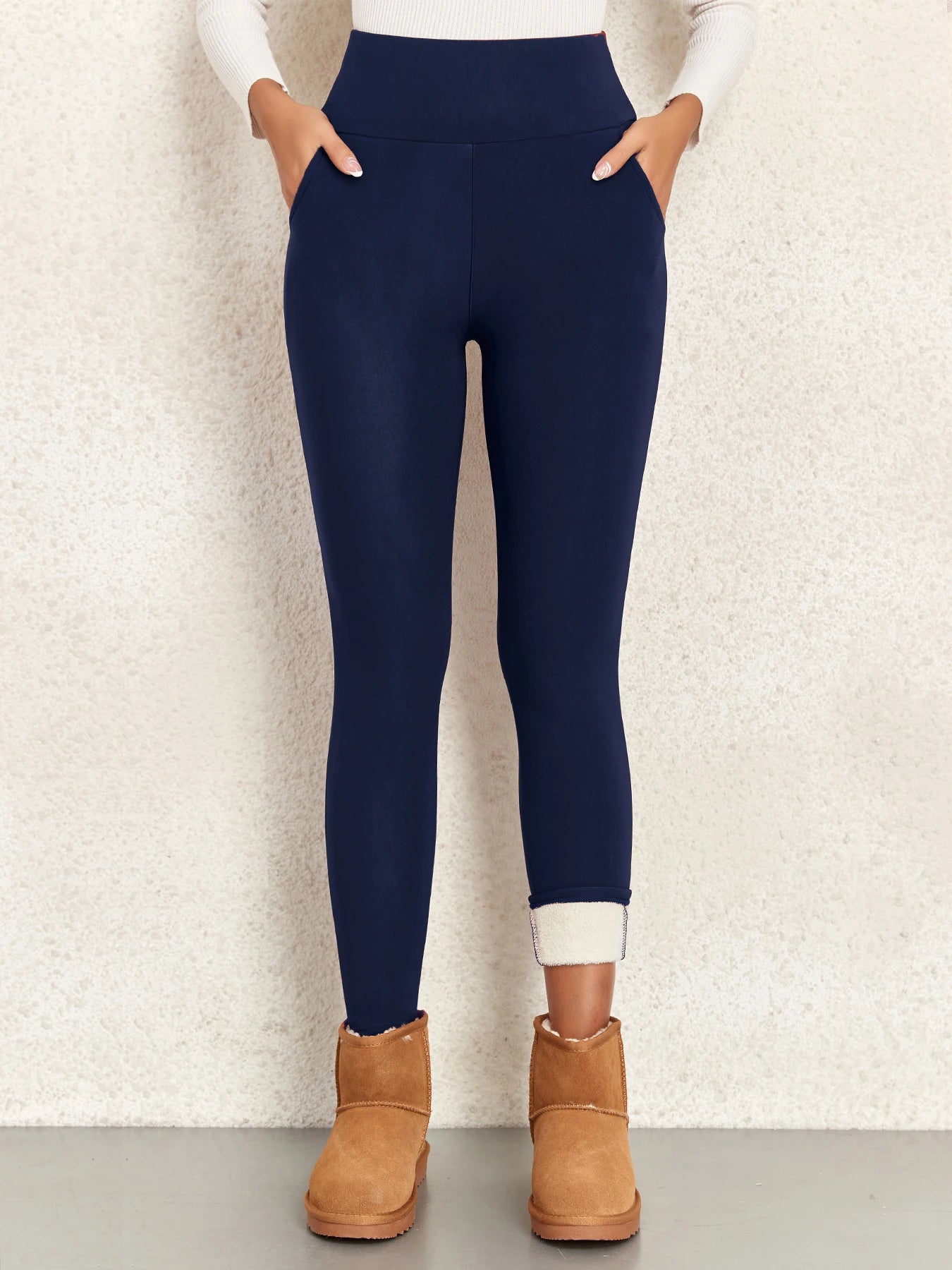 Taschen Dicke Winter Warme Leggings Frauen Hohe Taille Mallas Casual Samt Warme Leggings Verhindern Kälte Super Warme Hosen