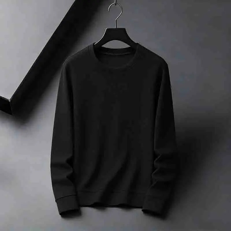 2026 Neuerscheinung Herren Basic Einfarbiger Rundhals-Pullover Atmungsaktiver Langarm-Strickpullover