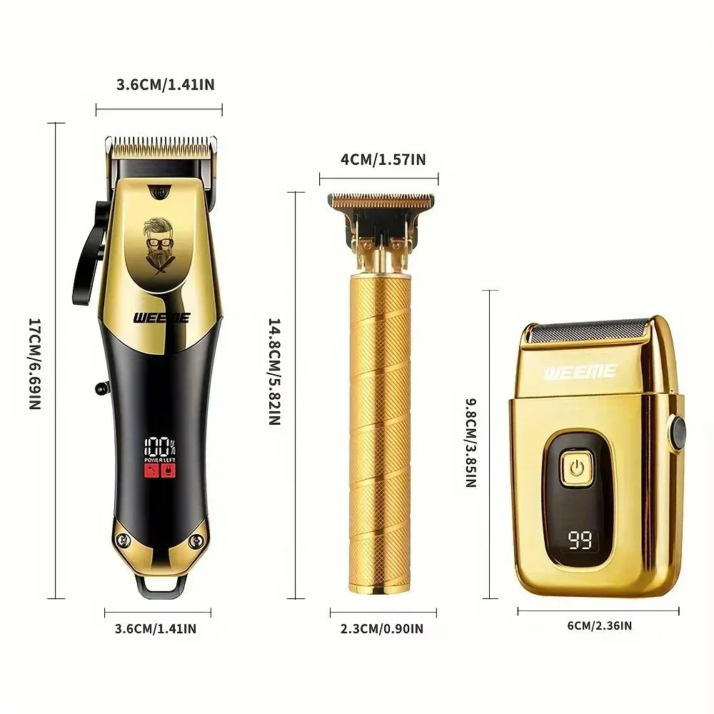 T9 Vintage Haarschneider für Männer, tragbares USB-Schnellladegerät mit Nasenhaarschneider-Set, professioneller Präzisions-Elektrorasierer