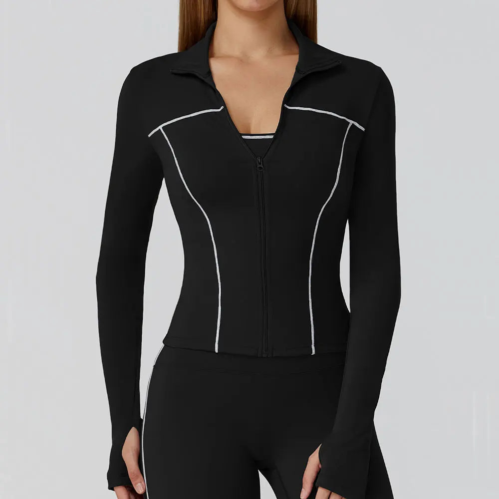Yoga Clothes Women Sport Jacket Running Long Sleeve Shirt Sports Jackets Top Workout Coat Gym Training Clothing Workout Yoga Top