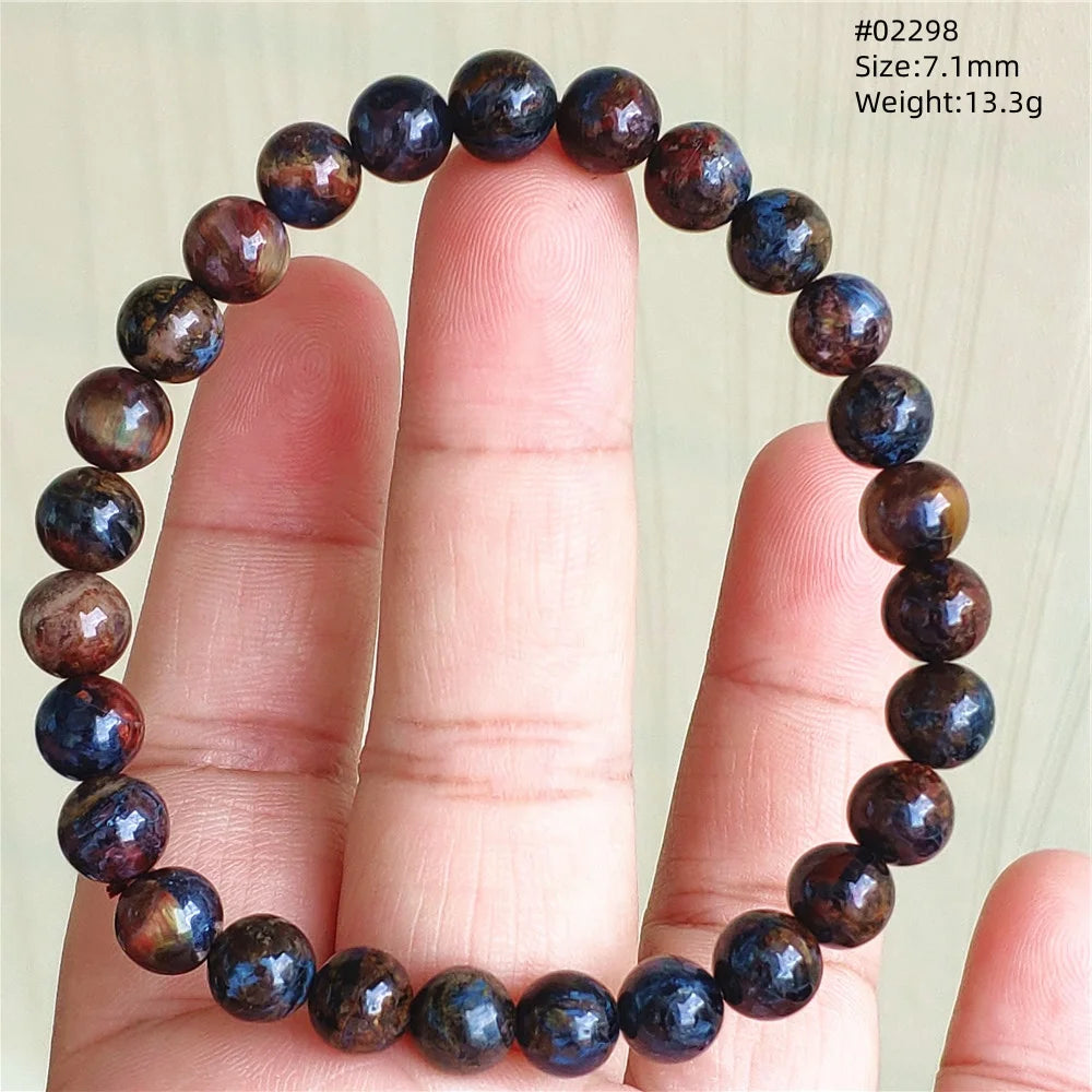 Natürliche blaue Pietersite Runde Perlen Armband Schmuck 12,5 mm Feuer Pietersite Namibia Feuer Pietersite Seltene Steinperlen AAAAAA