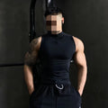 Men's tank tops sports gym clothing high collar breathable sports training clothes gym bodybuilding sleeveless T-shirt tank tops