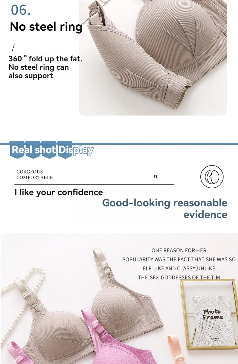 Neue Große Größe Vordere Schnalle Sexy Push-up DAMEN Bh Einstellbare Dünne Tasse Atmungsaktive Bequeme Mutter Mittleren Alters Damen unterwäsche