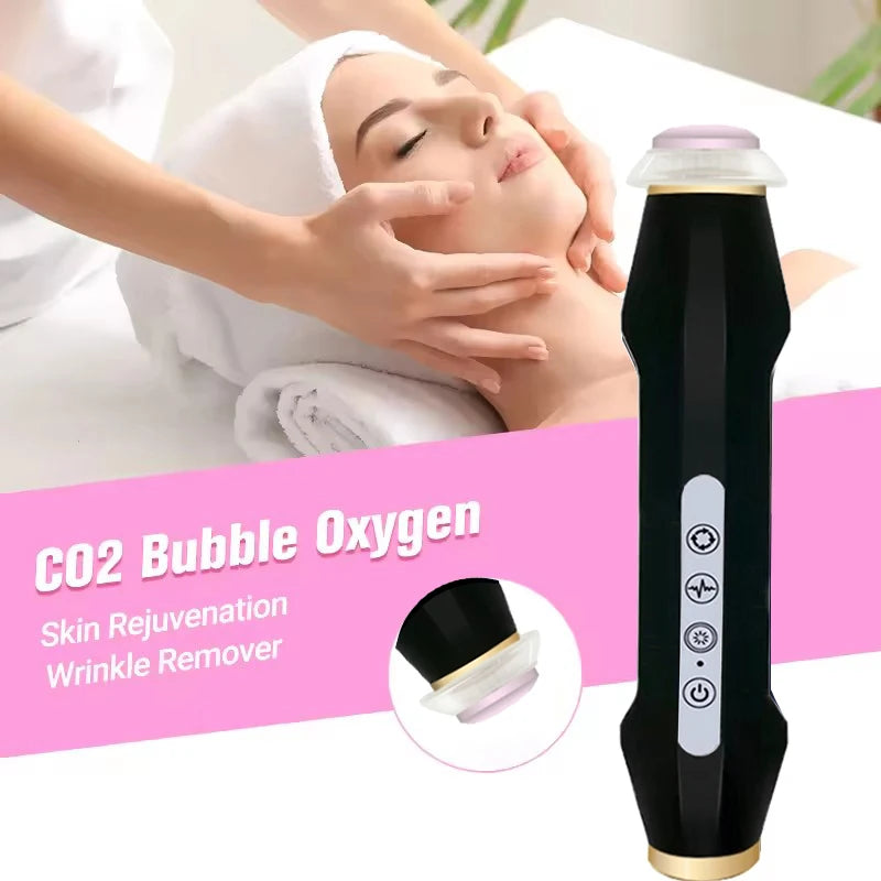 Neueste Handheld Wiederaufladbare CO2 Sauerstoff Blase Gerät Peeling Sauerstoff Gesichts Maschine Falten Entfernung Tragbare Schönheit Gerät