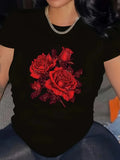 Einfach bedrucktes T-Shirt, verschiedene bedruckte Damenoberteile, lässiges, bequemes Sommer-T-Shirt, Damenoberteile