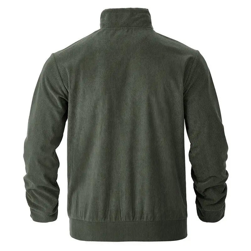 American heavy corduroy men's jacket simple and versatile multi-pocket stand-up collar long-sleeved jacket