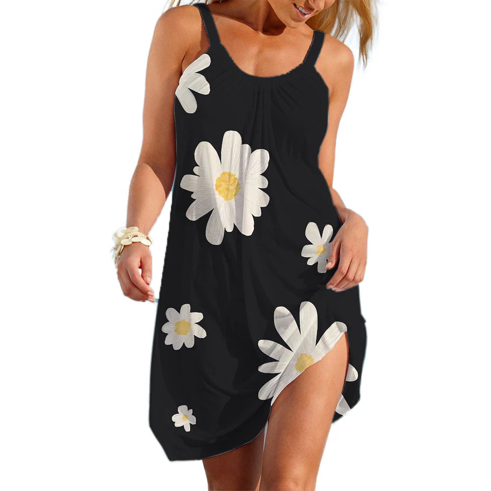 Ethnisches Damen-Slip-Kleid, böhmischer Strandrock, Sommer-Frau, Freizeitkleidung, Alltagskleidung, lockere Kleider, cooles Urlaubs-Top