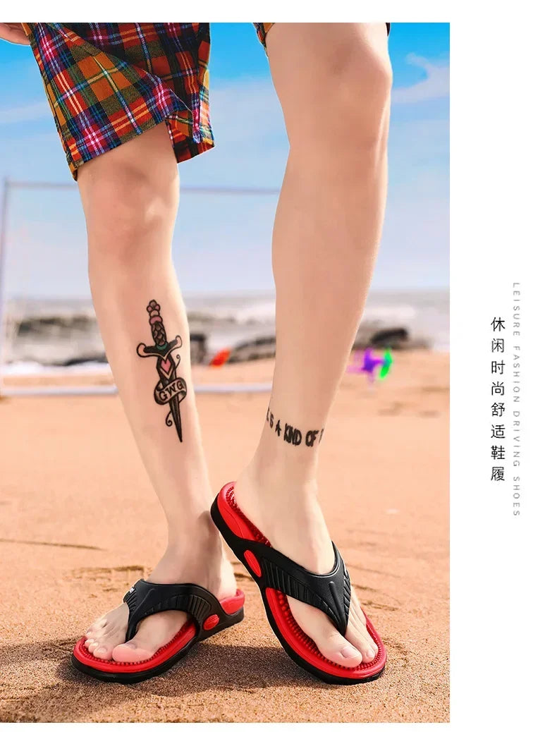 Männer Massage Flip-Flops EVA Hausschuhe Sommer Atmungsaktive Strand Schuhe Sandalen Männer Flip-Flops Atmungsaktive Plus Große Größe Männer Slipper 46