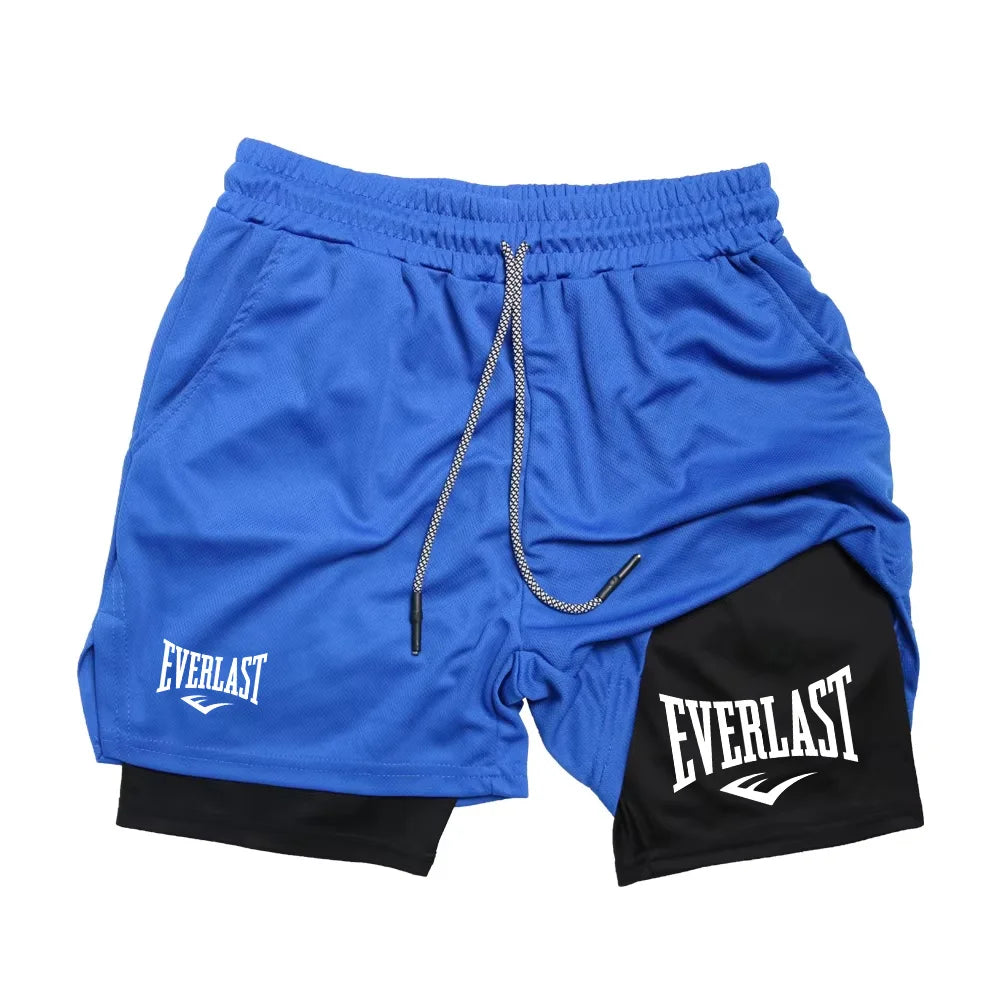 Herren Laufshorts 2 in 1 Doppellagige Sportshorts Sportbekleidung Fitness Kurze Hosen Trainings-Jogginghose Herrenbekleidung