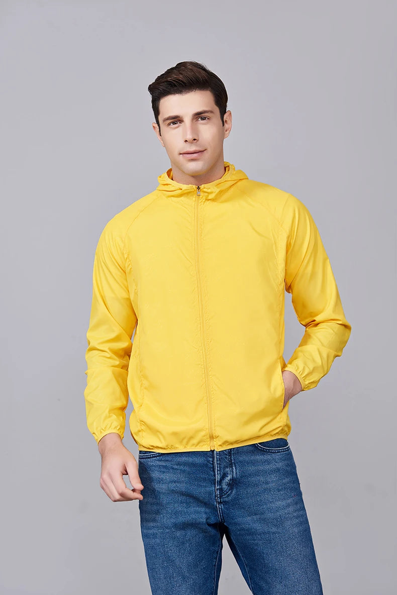 JNLN Unisex Wanderjacke Herren Damen Wasserdicht Schnelltrocknend Camping Windjacke Outdoor Trekking Angeln Regenmantel Anti UV Kleidung