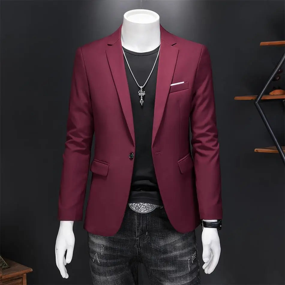Boutique Mode Einfarbig High-end-Marke Casual Business herren Blazer Bräutigam Hochzeit Kleid Blazer für Männer Anzug Tops jacke Mantel