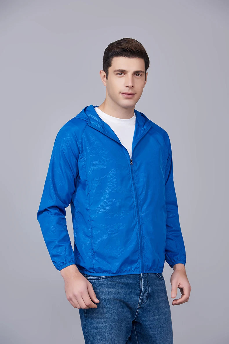 JNLN Unisex Wanderjacke Herren Damen Wasserdicht Schnelltrocknend Camping Windjacke Outdoor Trekking Angeln Regenmantel Anti UV Kleidung