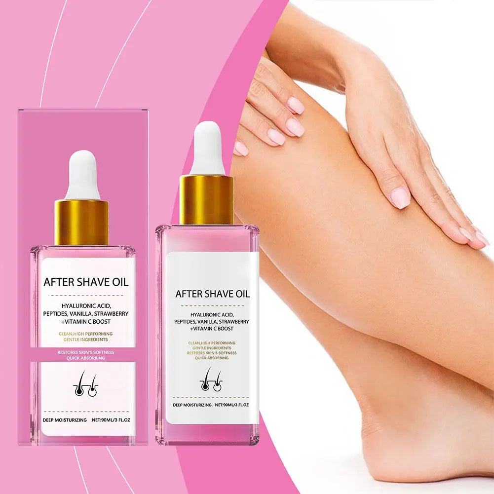After-Shave-Öl, Erdbeer- und Vanilleduft, Erdbeer-Vanille-After-Shave-Öl, Schönheit für Frauen, für glatte Haut, verhindert eingewachsene Haare