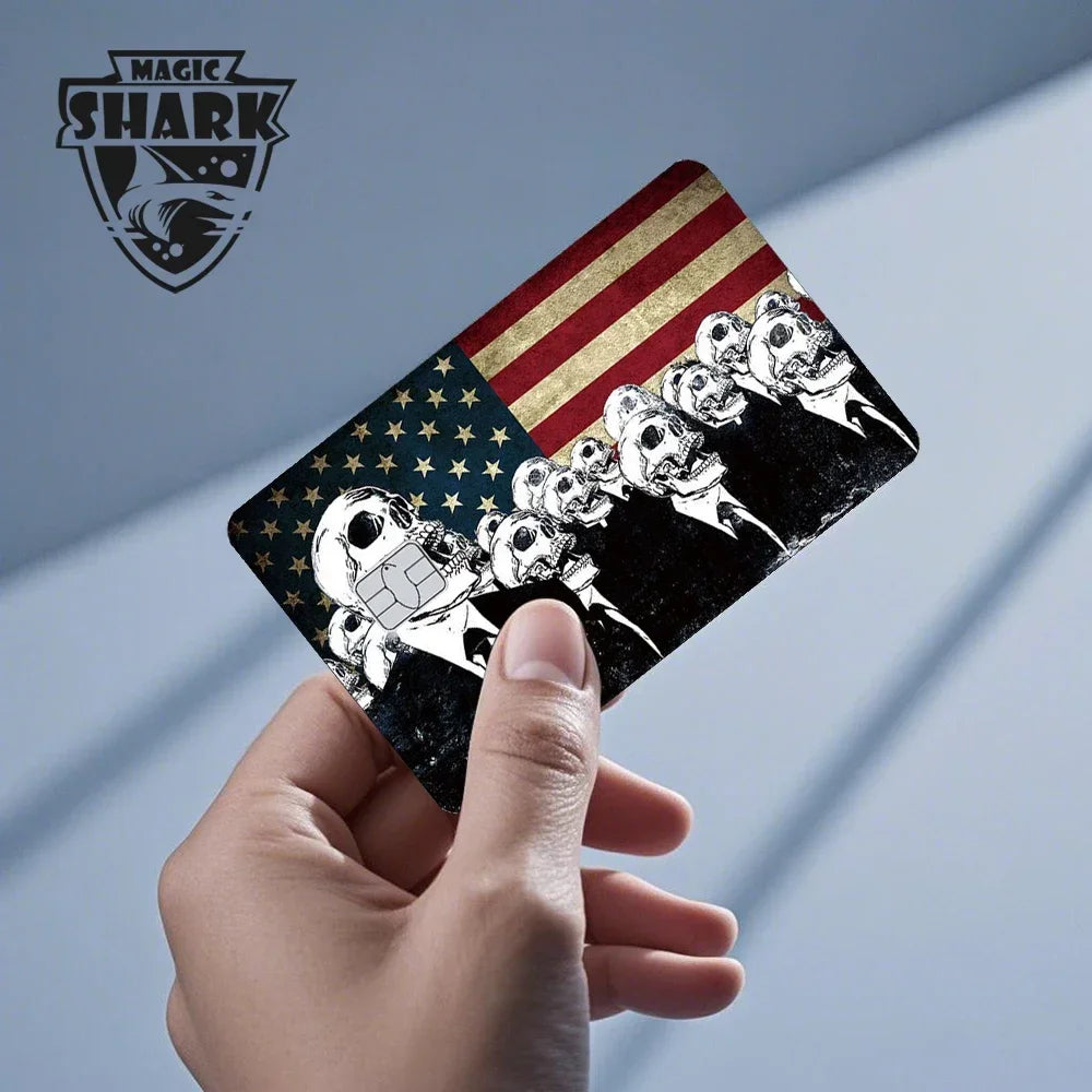Magic Shark Bat Skull Graffiti Tiger PVC Soft Sticker Film Skin Cover für Debit Credit Card Waterproof