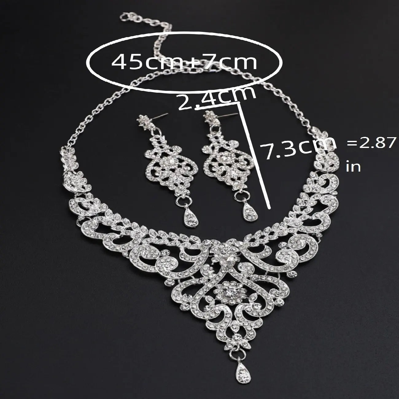 Design sense palace style jewelry set, high-end luxury rhinestone inlaid women's jewelry accessories