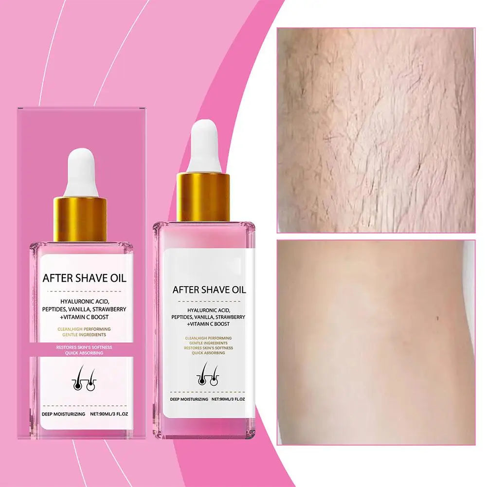 After-Shave-Öl, Erdbeer- und Vanilleduft, Erdbeer-Vanille-After-Shave-Öl, Schönheit für Frauen, für glatte Haut, verhindert eingewachsene Haare