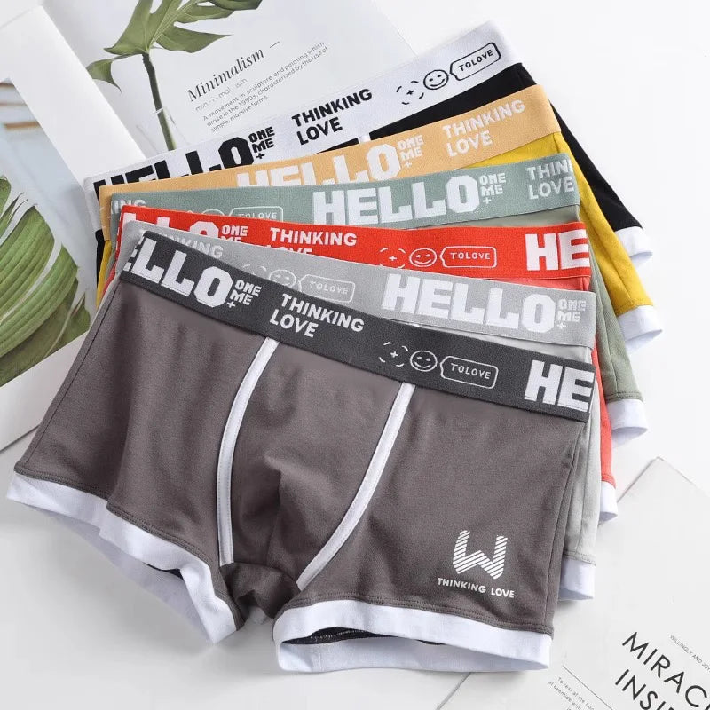 1Pcs Männer Baumwolle Boxer Shorts Höschen Unterwäsche3 Farben L XL 2XL 3XL Weichen Brief Gürtel Atmungsaktive Soft Mode sport