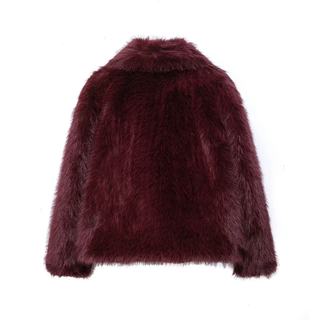 KONDALA 2025, Herbst und Winter, lässig, Kunstpelz, braun, für Damen, warme Jacken, Streetwear, Umlegekragen, Weihnachten, übergroße, elegante Mäntel