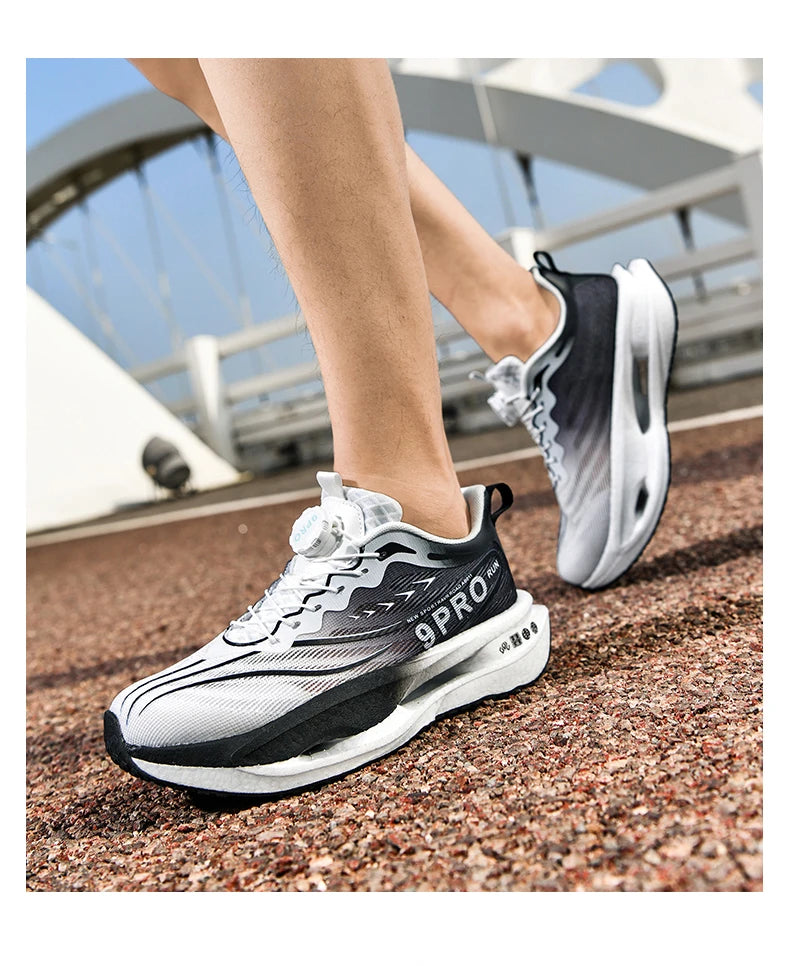 Spezialität Carbon Platte Sport Laufschuhe Marathon Air Kissen Männer Atmungsaktive Leichte Frauen Bequeme Rutschfeste Turnschuhe