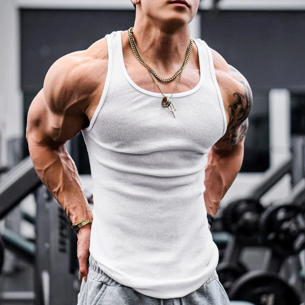 Männer Tank Top T-shirt Singlet Gym Workout Fitness Ärmelloses Shirt Muskel Bodybuilding Atmungsaktive Untertaille