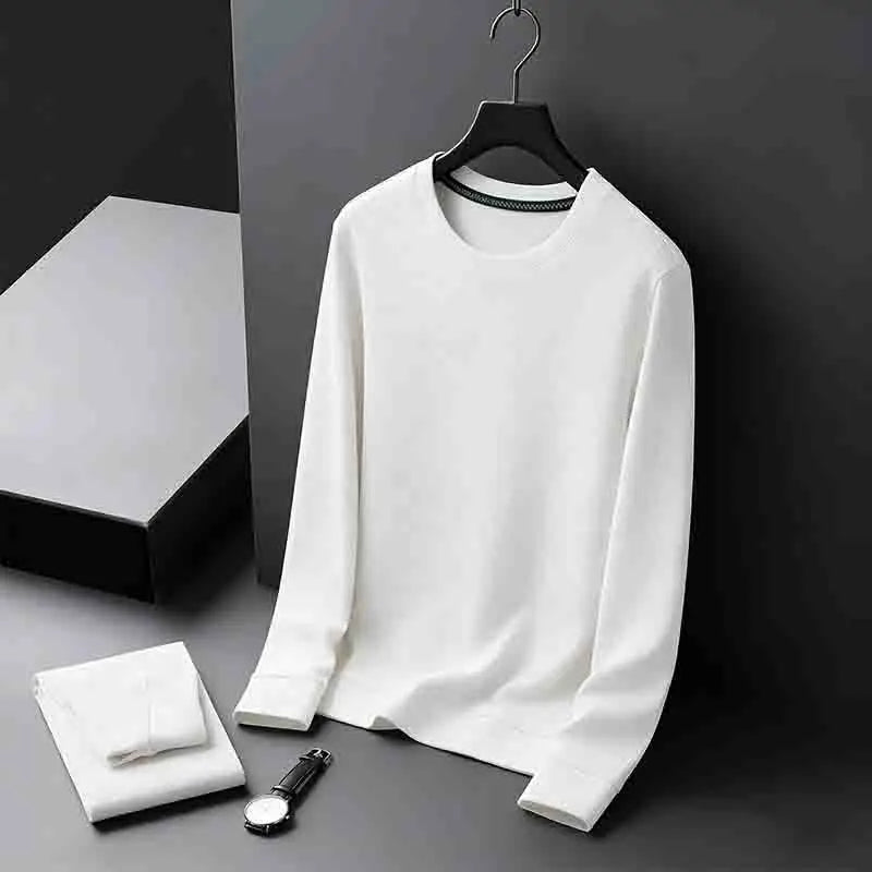 2026 Neuerscheinung Herren Basic Einfarbiger Rundhals-Pullover Atmungsaktiver Langarm-Strickpullover