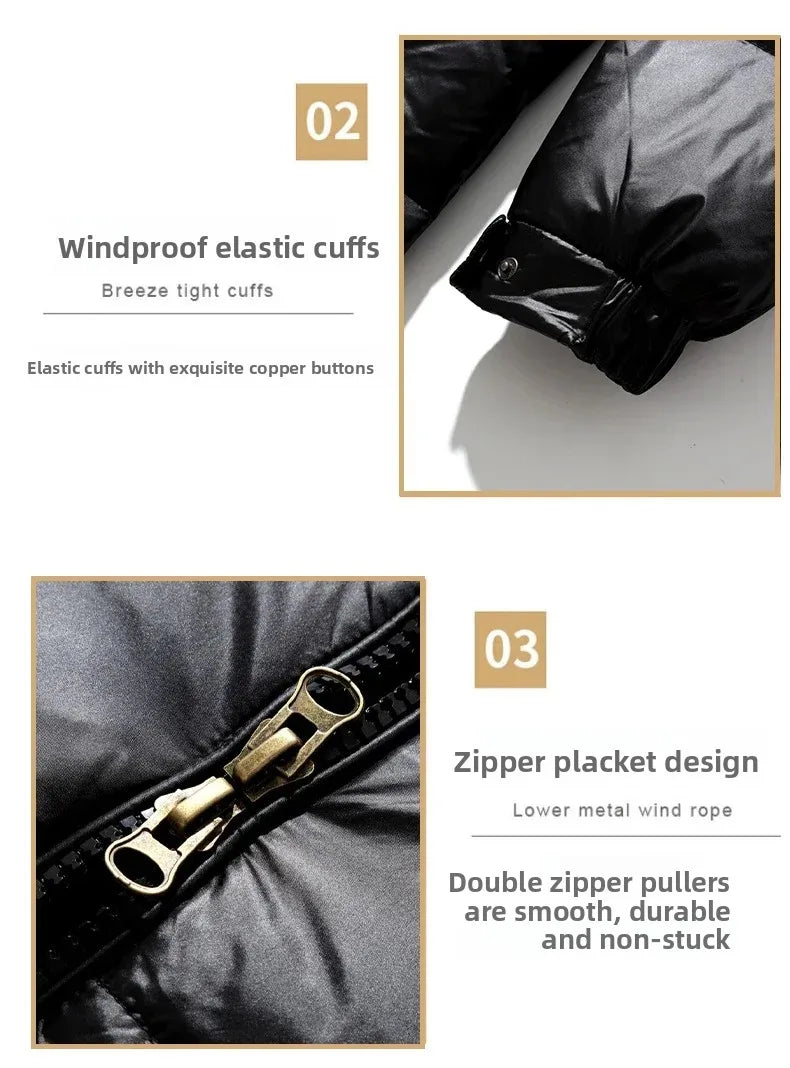 2024 Winter Neue Herren Puffer Jacke Mode Dicke Männer Frauen Ente Unten Jacke Im Freien Warme Casual Mäntel Feste Kapuze Mäntel