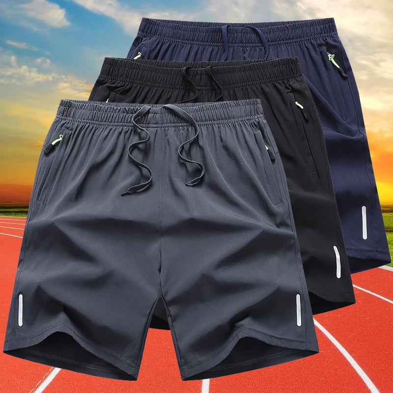Quick Dry Shorts Männer Sommer Dünne Kurze Hosen Laufsport Bottom Gym Fitness Strand Zipper Tasche Lose Kurze Jogginghose Männer