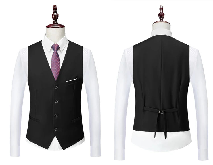 14-farbiger M-6XL (Jacke + Weste + Hose), formeller Business-Herrenanzug der High-End-Marke, dreiteiliger Bräutigam-Hochzeitskleid, einfarbiger Anzug