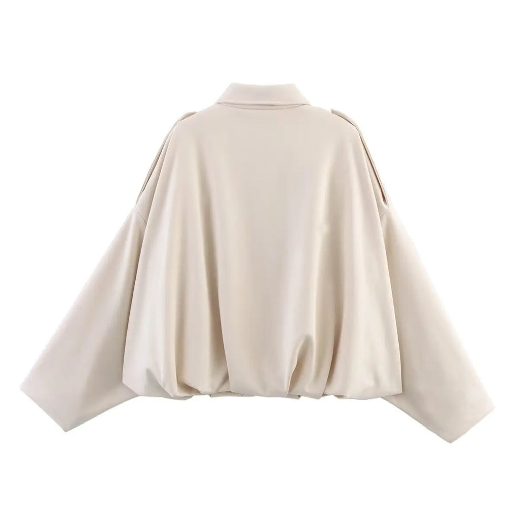 Wildlederjacke im Retro-Stil, Reißverschlusskragen, Oberbekleidung für Damen, mittlere Dicke, lange Ärmel, Street Fashion, lockere Passform, Herbst und Winter