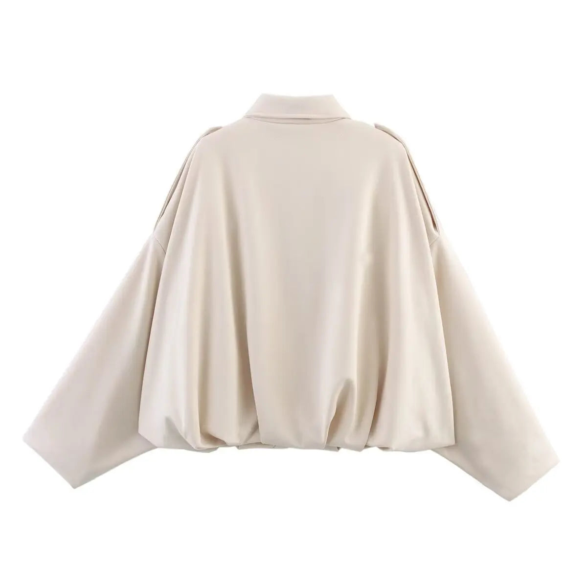 Wildlederjacke im Retro-Stil, Reißverschlusskragen, Oberbekleidung für Damen, mittlere Dicke, lange Ärmel, Street Fashion, lockere Passform, Herbst und Winter