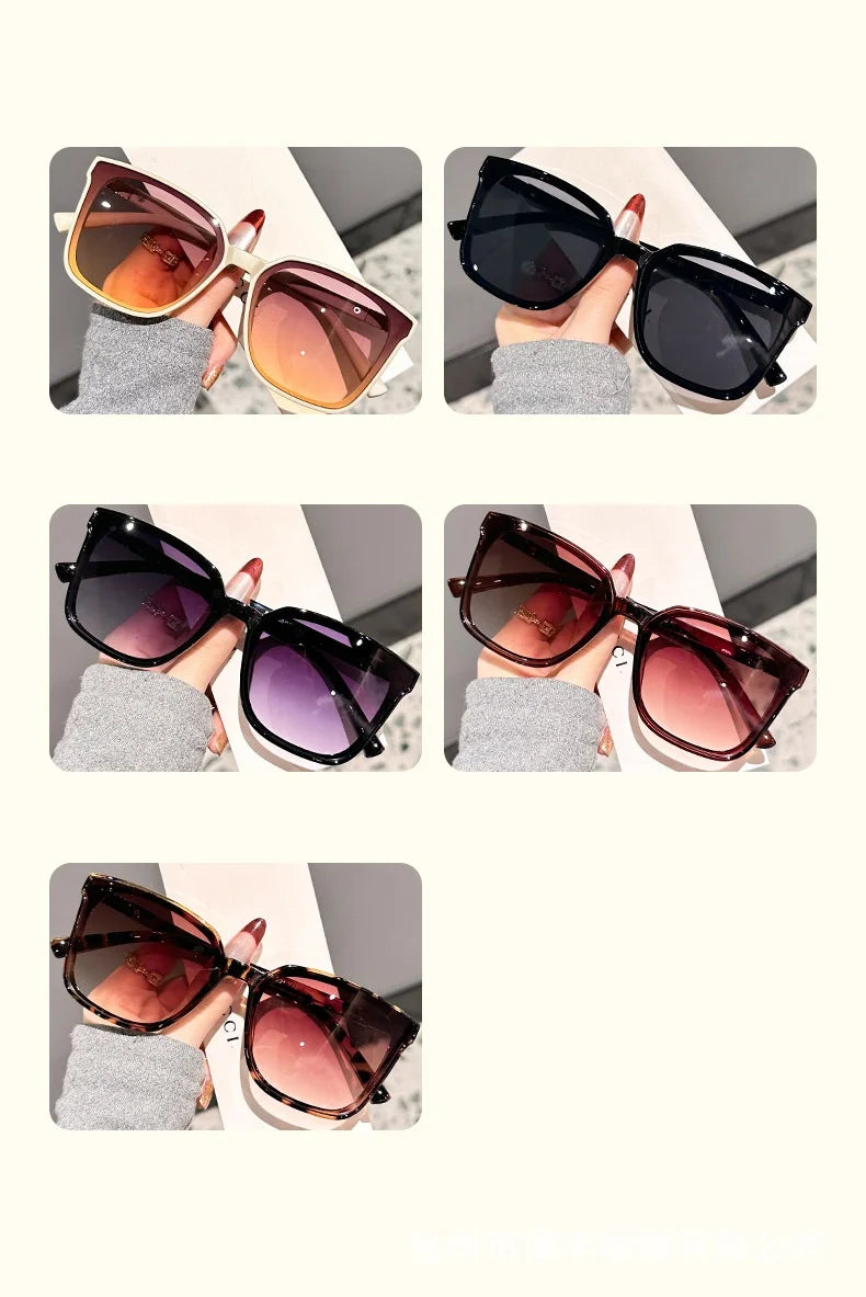 Neue Designer-Sonnenbrille mit großem, quadratischem, dünnem Rahmen und Tempelbügeln im High-End-Stil für Damen DS-8162