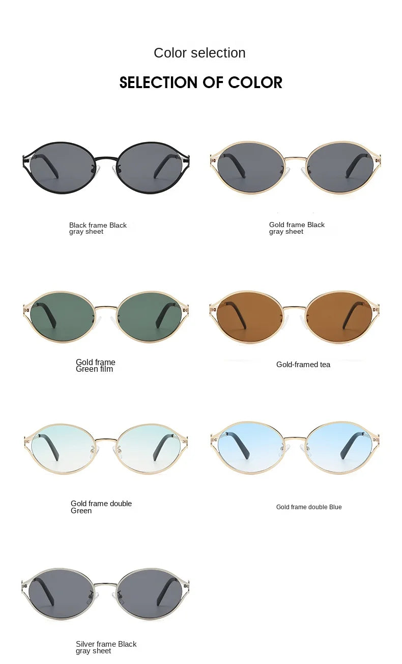 1-2PCS Neue Mode Marke Sonnenbrille Retro Kleine Rahmen Frau Mann Metall Cat Eye Brille Shades UV Schutz sonnenbrille mit Box