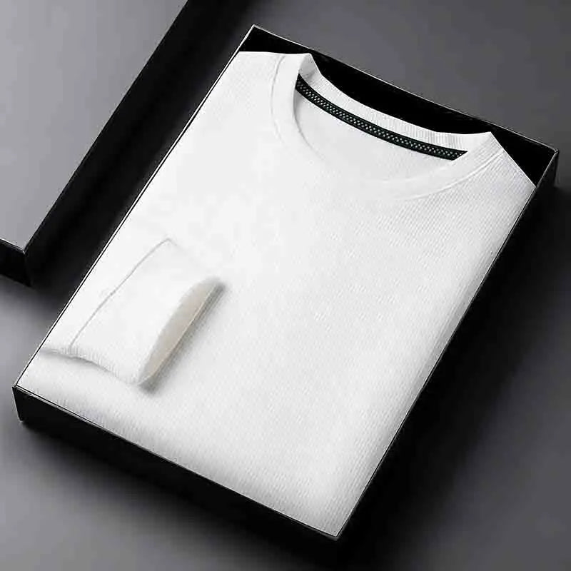 2026 Neuerscheinung Herren Basic Einfarbiger Rundhals-Pullover Atmungsaktiver Langarm-Strickpullover