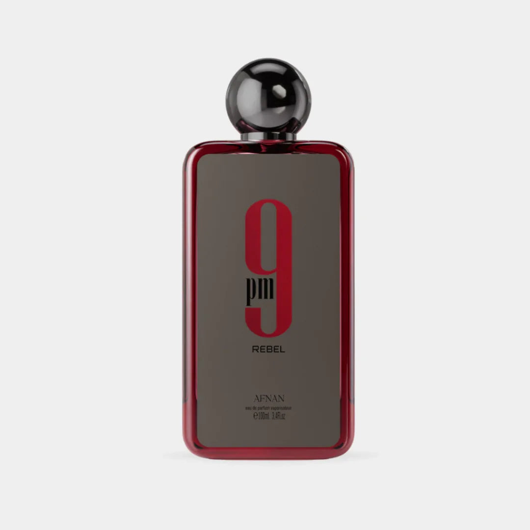 Afnan 9PM Rebel Unisex EDP – Vanille-Bernstein-Gourmand-Duft für Nacht und Partys, 3,4 FL OZ
