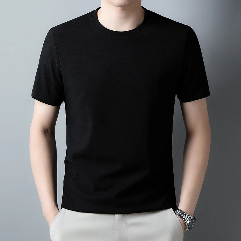 2024 Herren Neues Waffel-Rundhals-Kurzarm-T-Shirt Sommer Bequemes Top