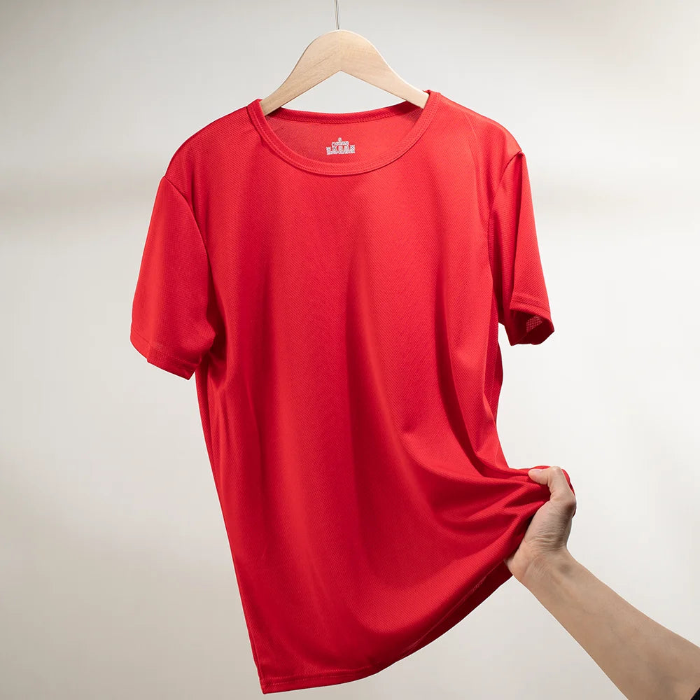 Mehrfarbiges, schnell trocknendes, kurzärmliges Sport-T-Shirt, Fitnessstudio-Trikots, Fitness-Shirts, Trainer-Lauf-T-Shirt, atmungsaktive Sportbekleidung für Herren