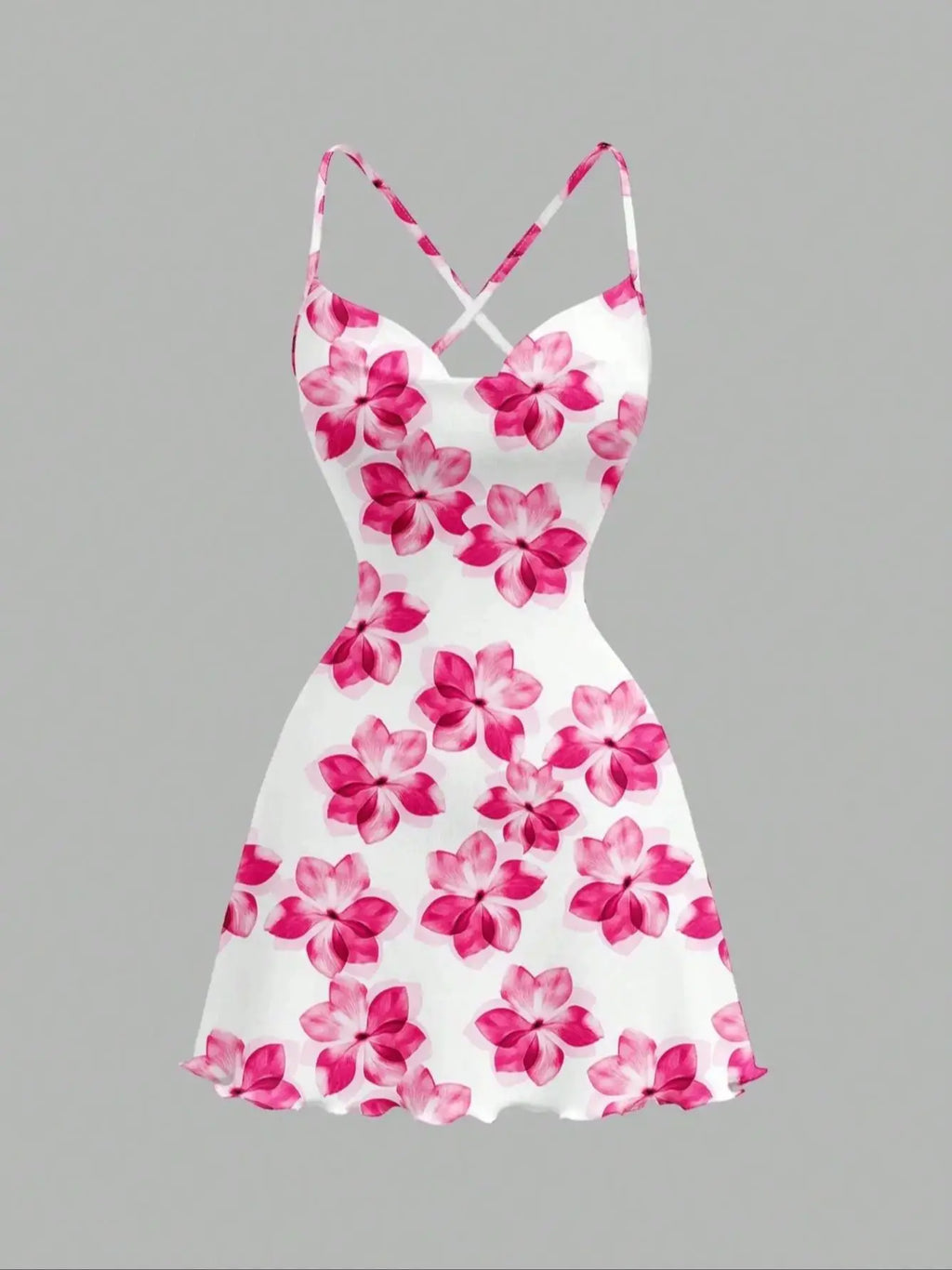 Damen Frühling/Sommer Casual Urlaub Party Strand Schulterfreies Rückenfreies Blumenprint A-Linien-Kleid
