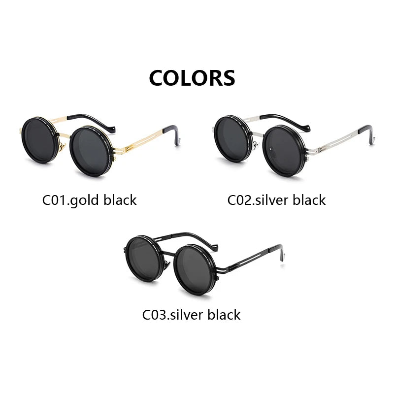 Neue Einstellbare 1-9 Sonnenbrille Punk Polarisierte Sonnenbrille Männer Frauen Runde ND Filter Linsen Retro Angeln Brillen Shades