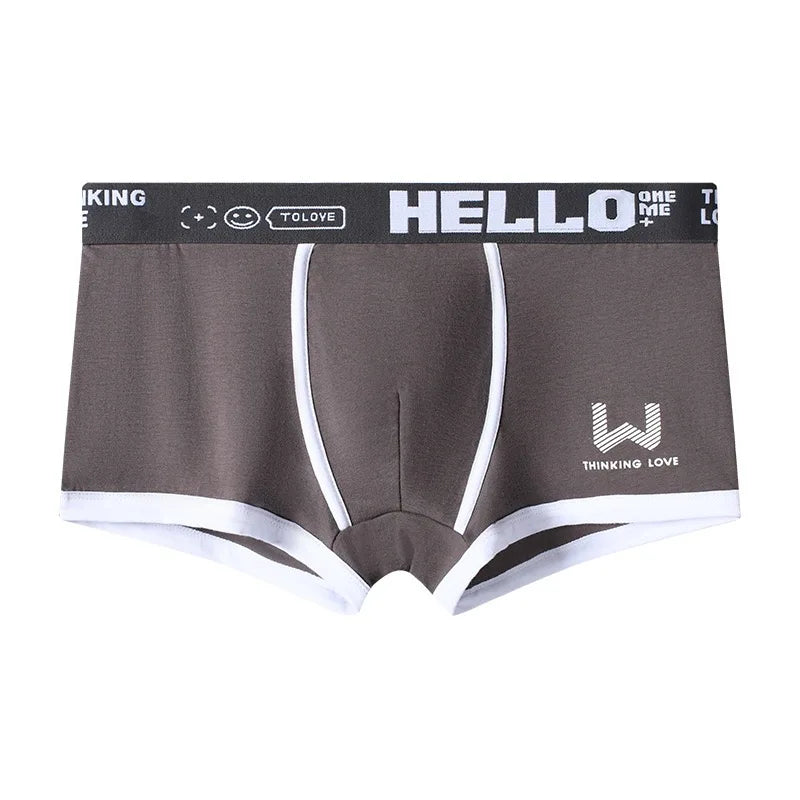 1Pcs Männer Baumwolle Boxer Shorts Höschen Unterwäsche3 Farben L XL 2XL 3XL Weichen Brief Gürtel Atmungsaktive Soft Mode sport