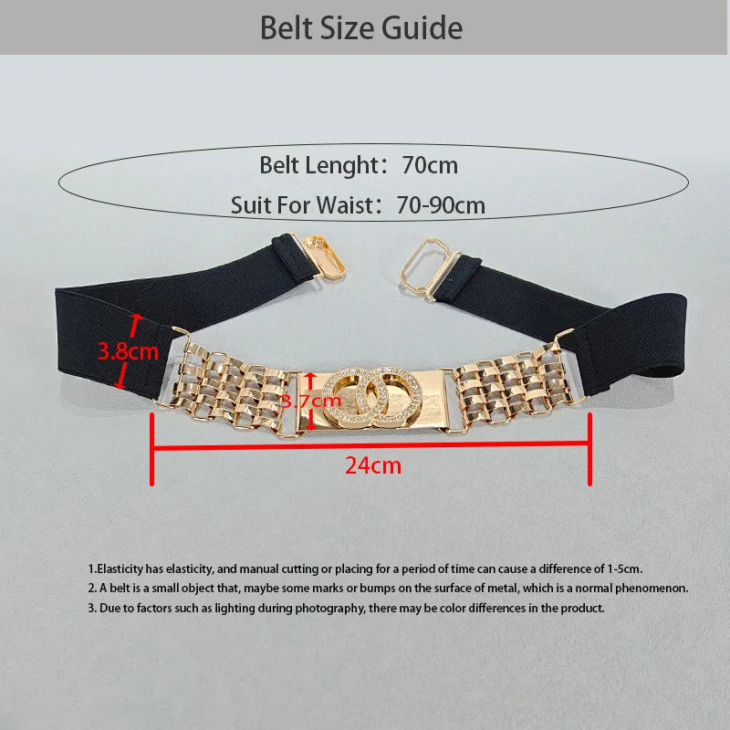 Golden Letter Waist Corset Belts Fashion Women's Metal Waistband Female Luxury Brands Designer Ladies Elastic Belt For Dress