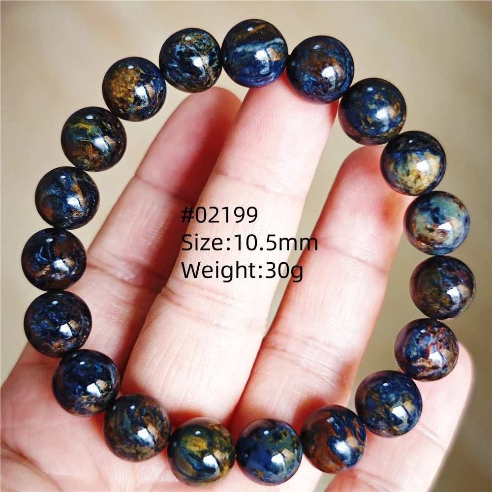 Natürliche blaue Pietersite Runde Perlen Armband Schmuck 12,5 mm Feuer Pietersite Namibia Feuer Pietersite Seltene Steinperlen AAAAAA