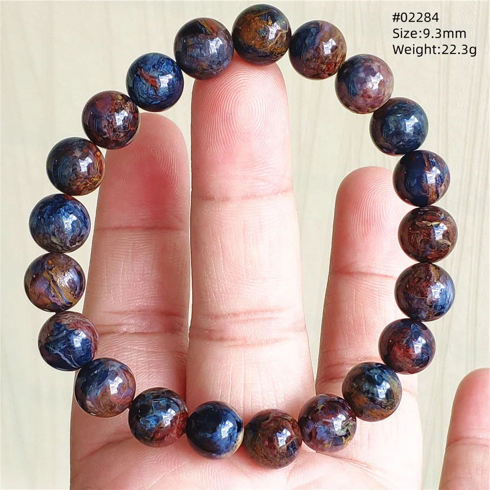 Natürliche blaue Pietersite Runde Perlen Armband Schmuck 12,5 mm Feuer Pietersite Namibia Feuer Pietersite Seltene Steinperlen AAAAAA
