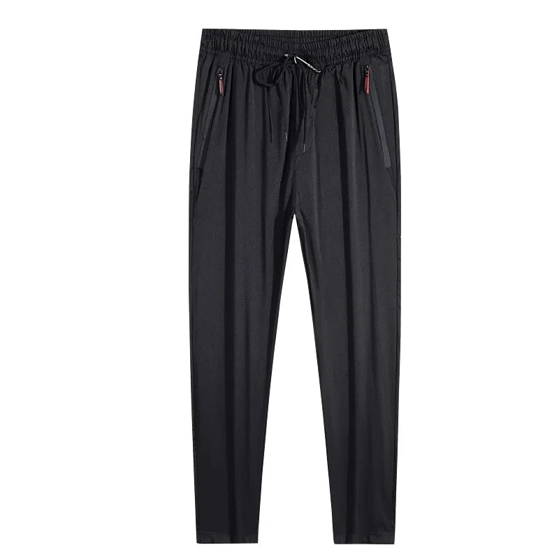 Männer Casual Hosen Gerade Slim Fit Elastische Taille Jogger Koreanische Klassische Blau Schwarz Grau Männliche Marke Hosen Plus Größe