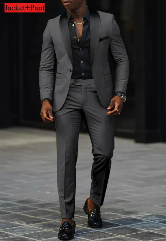 Männer Formale Slim Fit Smoking Prom Anzug Männlichen Bräutigam Hochzeit Blazer Hohe Qualität Trauzeuge Luxus Kleid Business Bankett Party Anzug