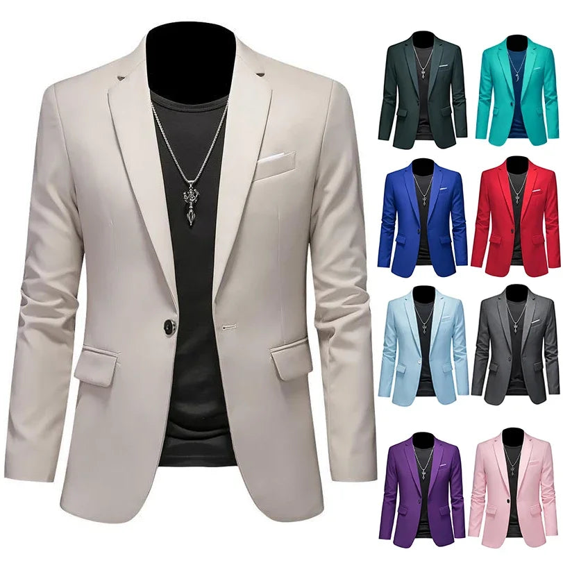 Boutique Mode Einfarbig High-end-Marke Casual Business herren Blazer Bräutigam Hochzeit Kleid Blazer für Männer Anzug Tops jacke Mantel