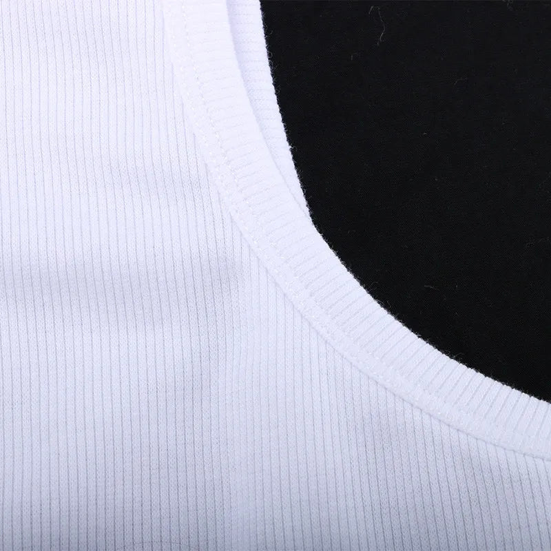 Rippstrick grünes Damen-Tanktop, Sommer, lässig, Basic, dünn, Weste, ärmellos, weiß, schulterfrei, Y2K, sexy Damen-Crop-Top
