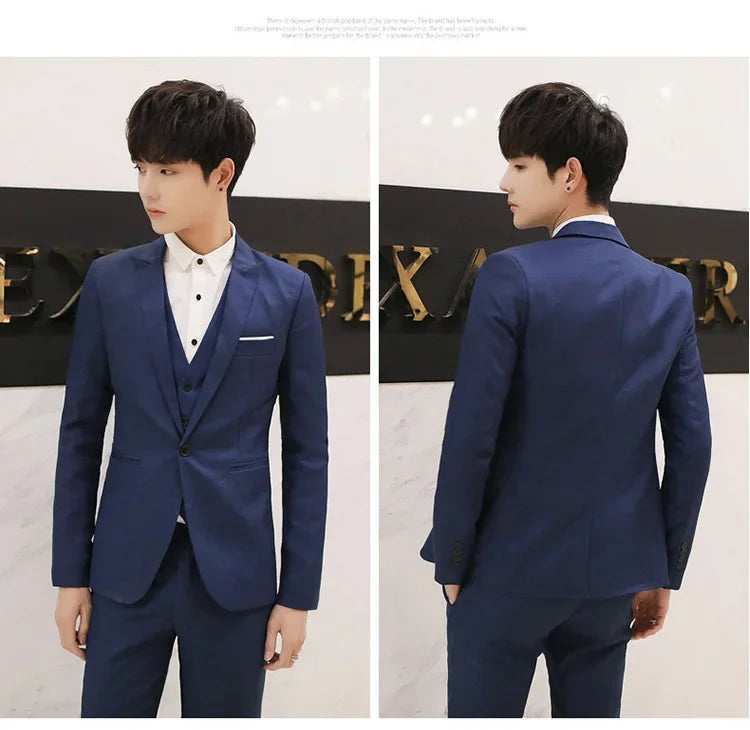 Western-Stil Herrenanzüge Grenzüberschreitende Großhandel Neue Ankunft Abnehmen Dreiteiliges Set Koreanische Version Business Professionelle Kleid