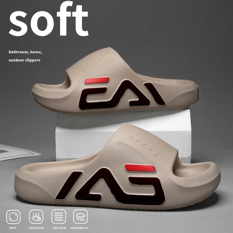Extra dicke Sohle für Herren, weiches Luftkissen, lässige Hausschuhe, EVA-Sandalen, modische Flip-Flops, Outdoor, Sommer, Strandschuhe am Meer